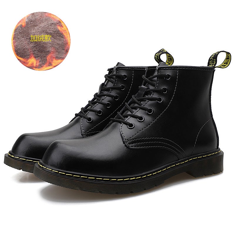 1465 Boys Six-Hole Martins Boots Cowhide Korean Style Street All-Match Trendy Boots Non-Slip Platform Knight Boots Mature Style - Image 1