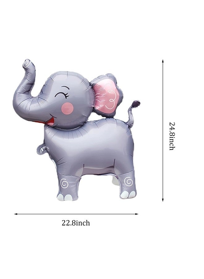 Elephant Foil Balloons,2Pcs 3D Giant Big Jungle Safari Animal Birthday Party Decorations,Safari Cartoon Balloon For Kids - Image 4
