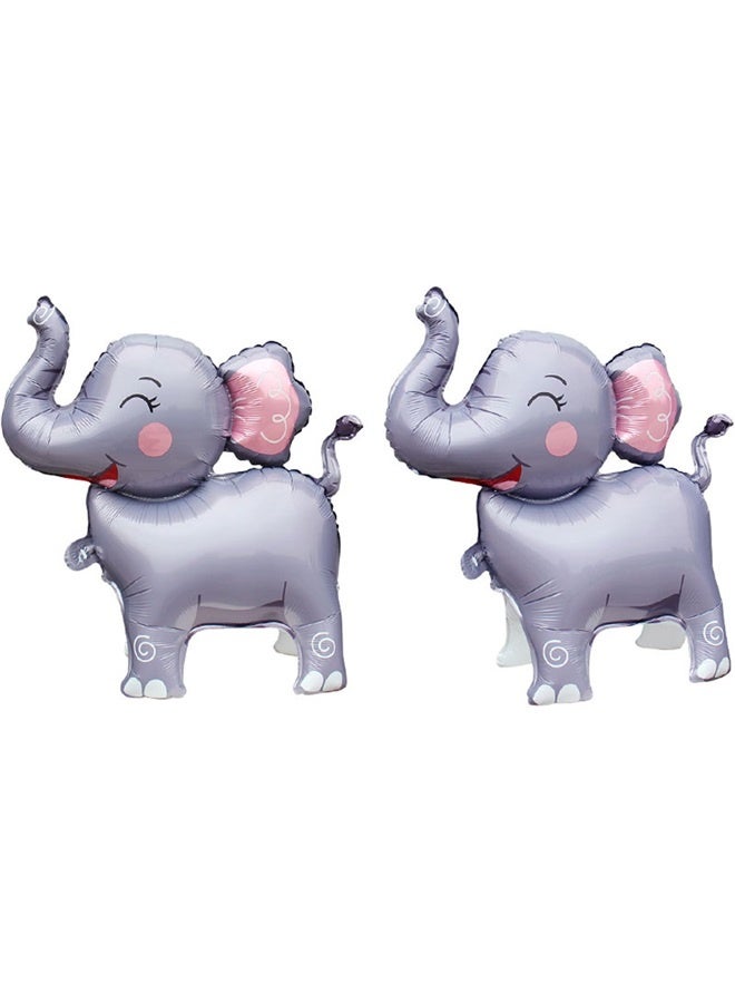 Elephant Foil Balloons,2Pcs 3D Giant Big Jungle Safari Animal Birthday Party Decorations,Safari Cartoon Balloon For Kids - Image 3