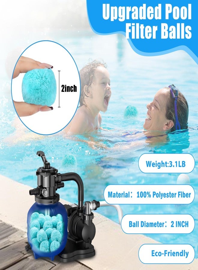 MJZ Pool Filter Balls for Sand Filter, 3.1 Lbs Reusable Sand Filter Balls for Swimming Pools, Efficient Eco-Friendly Polysphere Pool Filtration Balls, Pool Filter Balls Media for Sand Pump(Cyan) - Image 2
