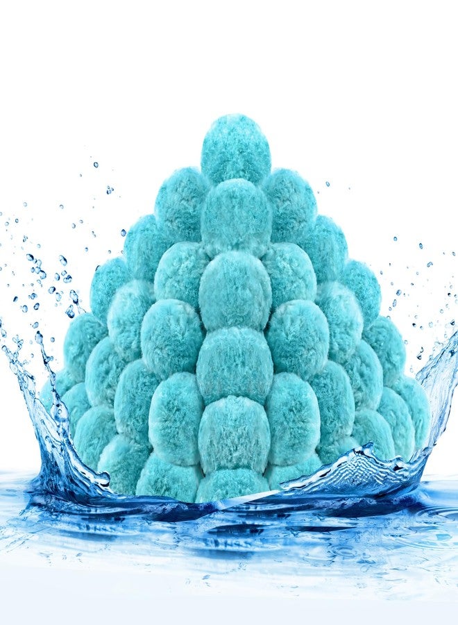MJZ Pool Filter Balls for Sand Filter, 3.1 Lbs Reusable Sand Filter Balls for Swimming Pools, Efficient Eco-Friendly Polysphere Pool Filtration Balls, Pool Filter Balls Media for Sand Pump(Cyan) - Image 1