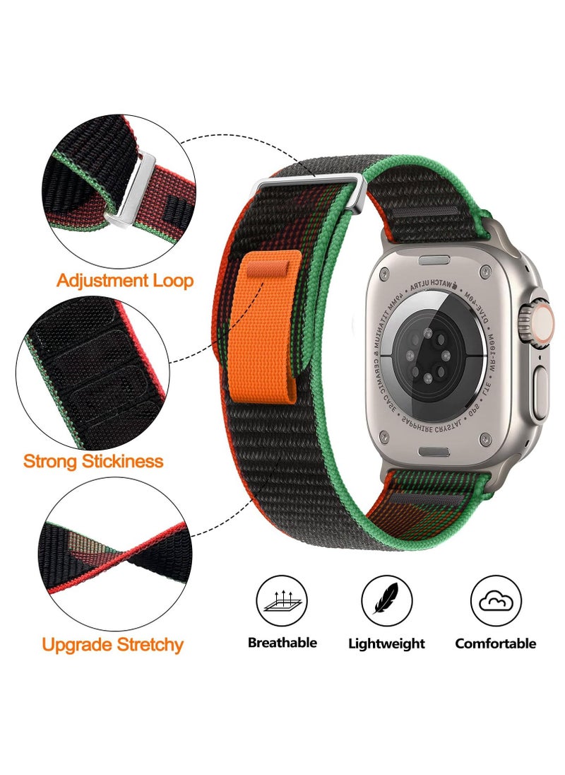 BORTONY Apple Watch Band 42mm 44mm 45mm 49mm Women Men Alpine Loop Nylon Strap Adjustable Metal Hook for iWatch Ultra Series SE 8/7/6/5/4/3/2/1 Pack of 2  - Image 3