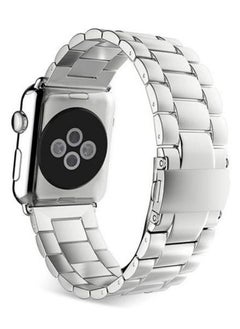 Replacement Stainless Steel Smartwatch Band With Screen Protector For Apple Watch Series 3/4/5 38millimeter Silver