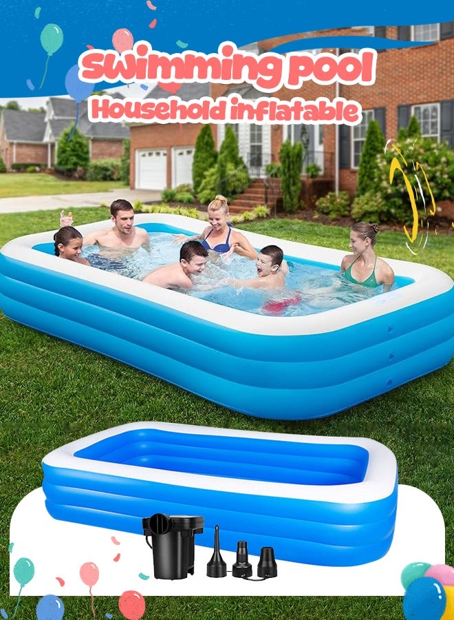 Generic （2.6m）Inflatable swimming pools: perfect for kids, backyard use, with a comfy floor; pools or indoor ball pits; ideal for summer water parties. - Image 1