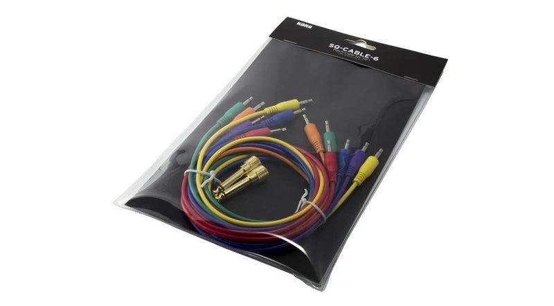 Korg - SQ-CABLE6 - 75cm Mini Jack Patch Leads with Two Adaptors - Pack of 6 - Mixed Colours - Image 2