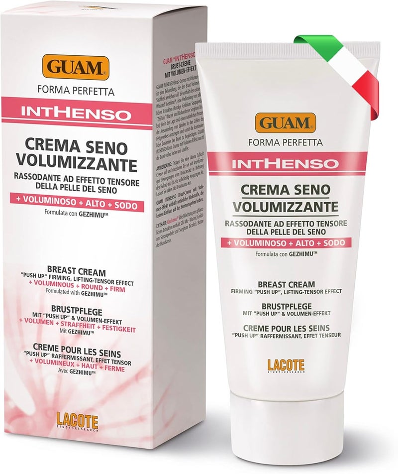 Guam INTHENSO Breast Enhancing Cream 150ml Natural PUSHUP Firming Tensor Effect with Marine Algae Plant Extracts Skin Tightening Bust Enlargement for Postpartum Volume Body Firming Cream