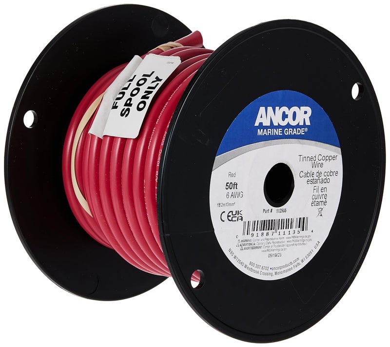 سلك نحاسي معلب أنكور 112505 6 AWG 13mm2 أحمر 50 قدم