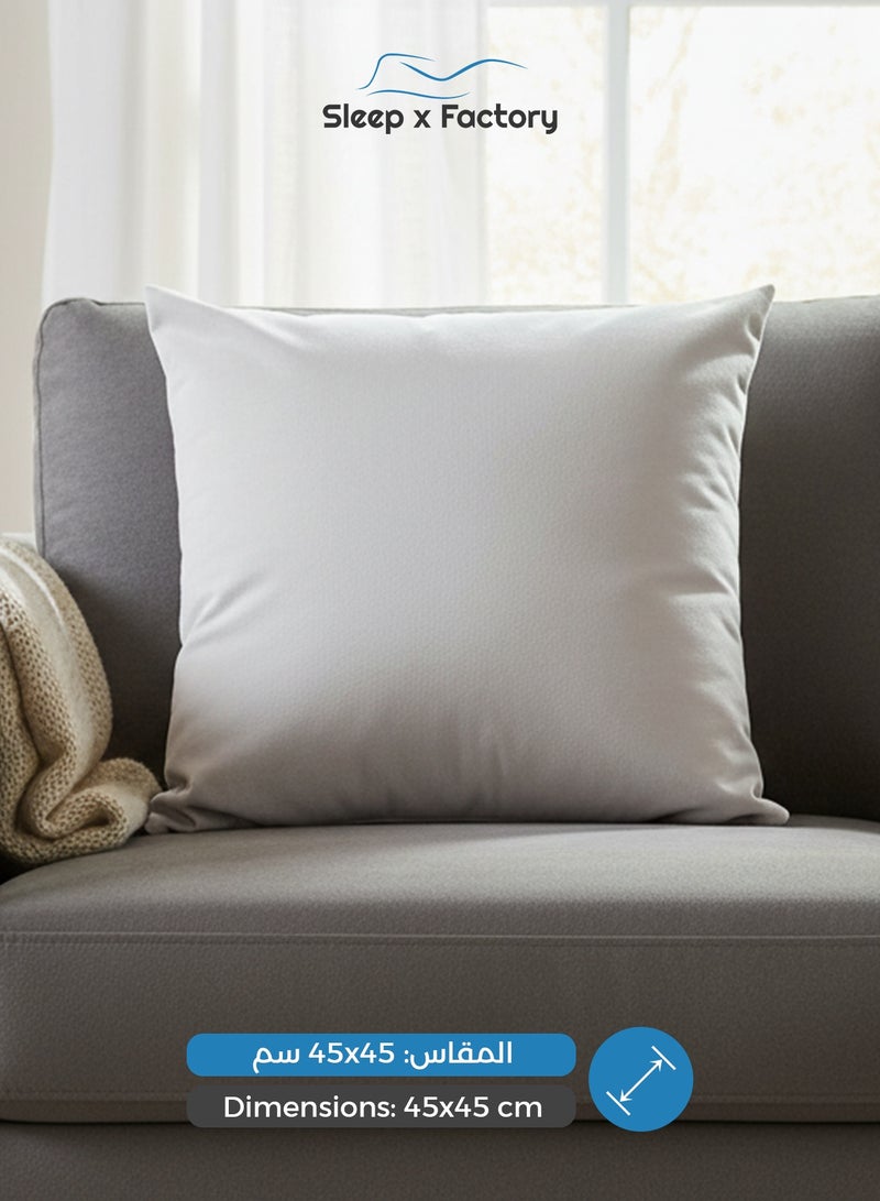 Sleep x Factory Velvet Off-White Decorative Cushions – 3 Pack – 45x45 cm – Microfiber Filled Pillow - Image 4