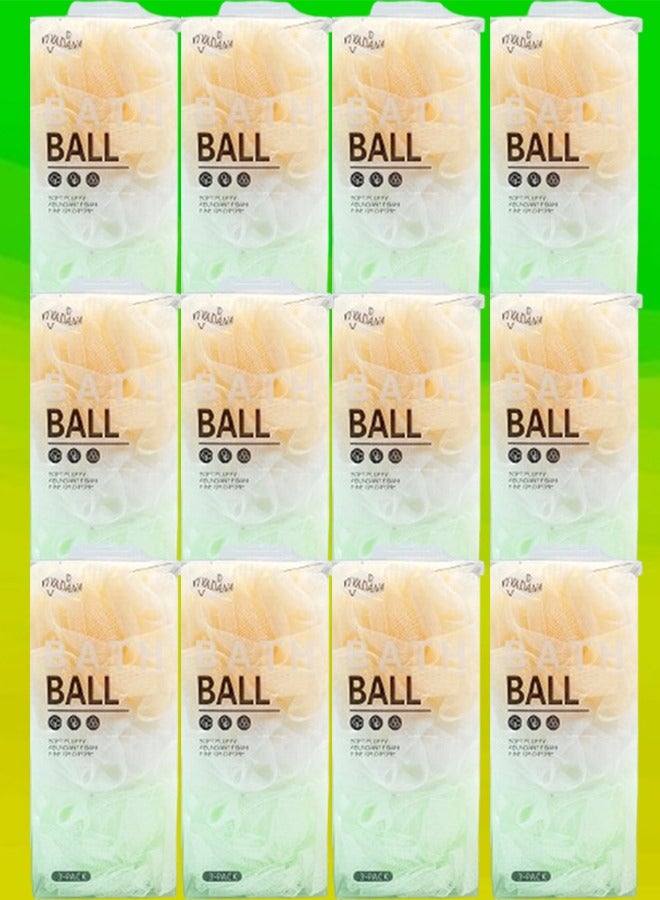 Bath 12 Packages Mesh Bath Sponge Loofah Multicolor 2 Pieces In 1 Pack - Image 1