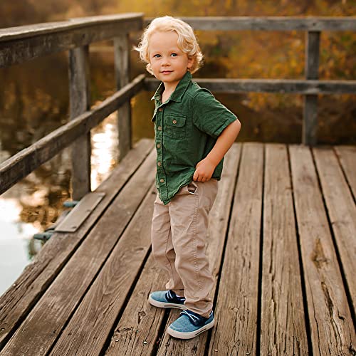 tombik Toddler Boys Loafers Shoes Kids Canvas Sneakers Boat Shoes for Walking Fall Navy Blue 11 US Little Kid - Image 3