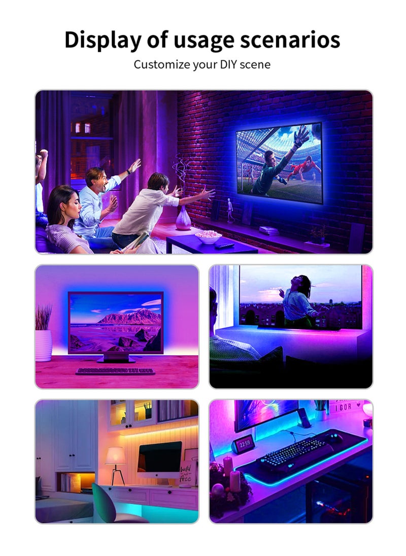 Toshonics 5M Bluetooth LED Strip Light RGB Sync Music Phone Control Colorful Rope For Home Decor Kitchen Bedroom Hotel Outdoor Car Garden Desktop TV Backlight Smart Illumination Flexible Lighting Solution  - Image 4
