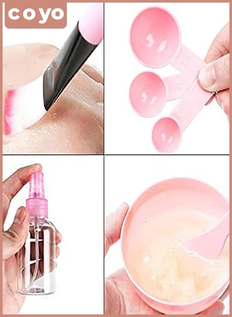 COYO مجموعة وعاء خلط قناع الوجه، مجموعة أدوات خلط قناع الوجه مع وعاء بلاستيكي وفرش سيليكون وكوب قياس وعصا - Image 2