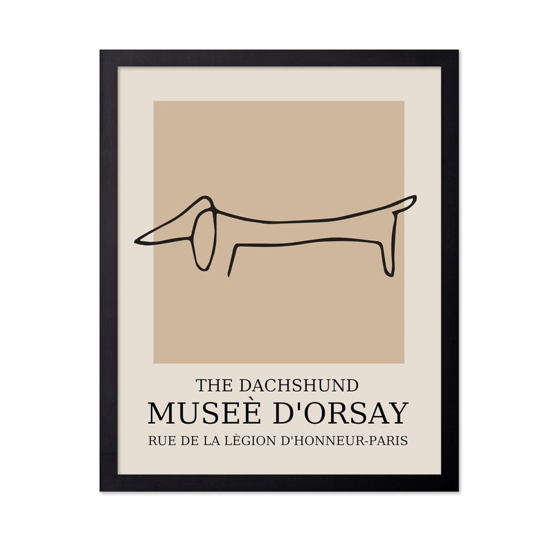 Poster Master Vintage Poster Retro Dachshund Print Dog Art Line Drawing Sketch Art Gift for Boys Girls Animal Lover Decor for Kids Room or Nursery 8x10 UNFRAMED Wall Art - Image 2
