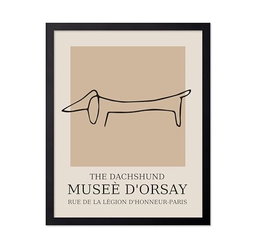 Poster Master Vintage Poster Retro Dachshund Print Dog Art Line Drawing Sketch Art Gift for Boys Girls Animal Lover Decor for Kids Room or Nursery 8x10 UNFRAMED Wall Art - Image 1