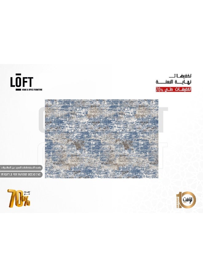لوفت لومار، سجادة، 120×170 سم، قماش، رمادي مع لمسات زرقاء-534-SP9-L - Image 2