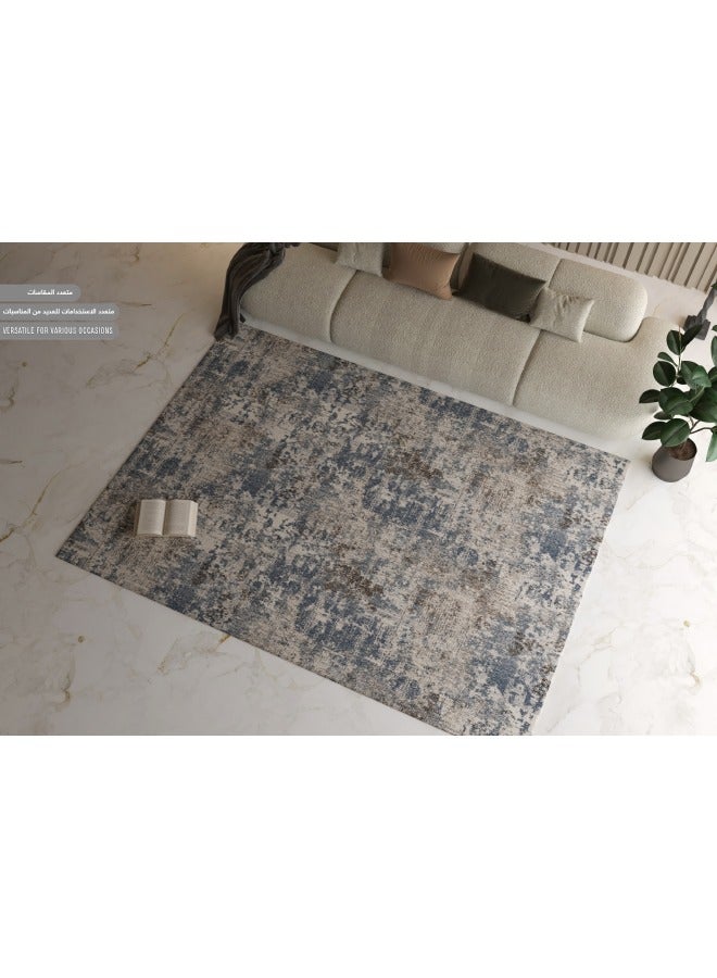 لوفت لومار، سجادة، 120×170 سم، قماش، رمادي مع لمسات زرقاء-534-SP9-L - Image 3