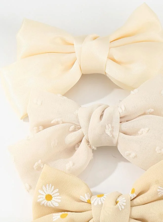Take Two Set of 3 - Floral Bow Hair Clip