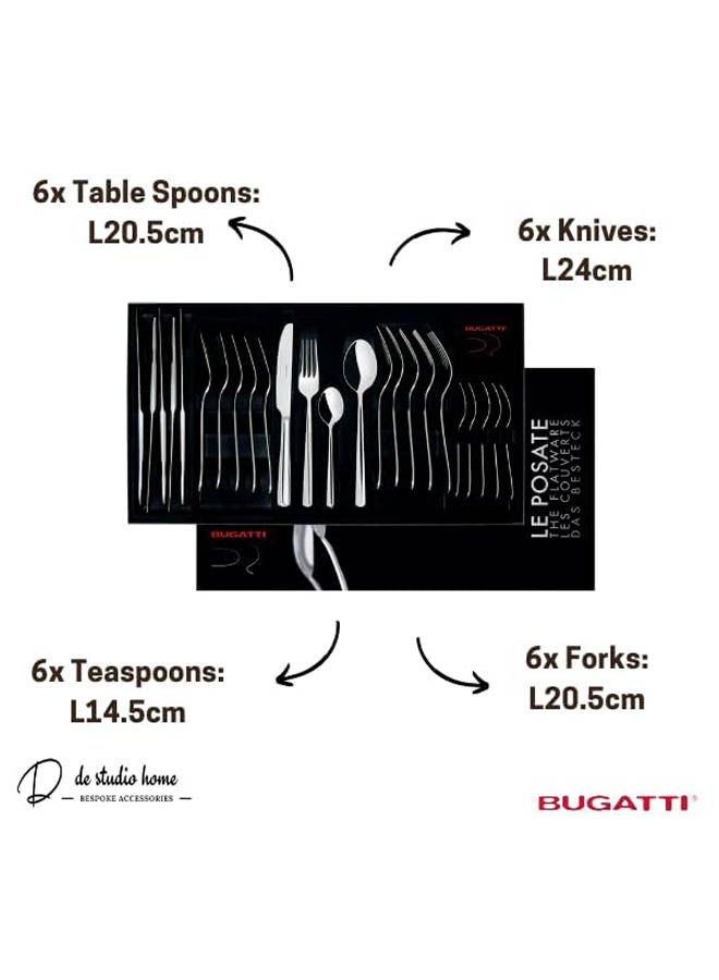 Cutlery Flatware Set Metropolis 24 Pcs