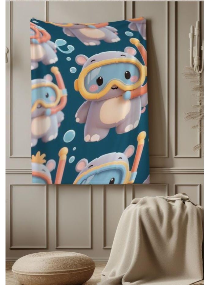 عام بطانية رقيقة من الفانيلا الكرتونية للأطفال والرضع (دافئة ومريحة، ومناسبة للنوم والألعاب) 70 سم * 100 سم