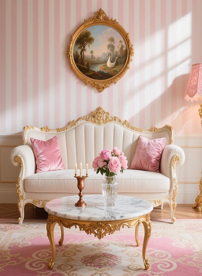 Flutesan 3 Pcs Miniature Dollhouse Wallpaper and Flooring Peel and Stick 1:12 Scale Self Adhesive Doll House Wallpaper DIY Mini Dollhouse Accessories 8.27 x 11.69 Inch(Pink Stripe) - Image 5