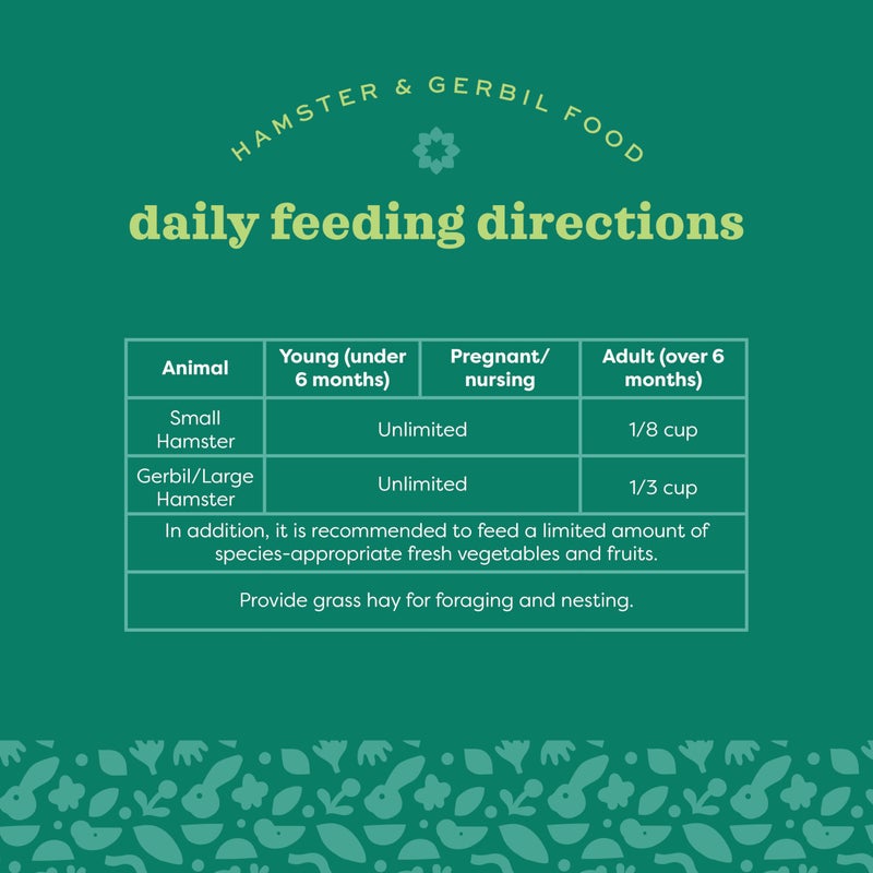 Oxbow Essentials Hamster and Gerbil Food â€“ Complete Daily Diet with Vitamins & Minerals, High-Fiber Uniform Pellets for Balanced Nutrition, Vet-Formulated Small Animal Food, 15 lb, Made in USA - Image 4