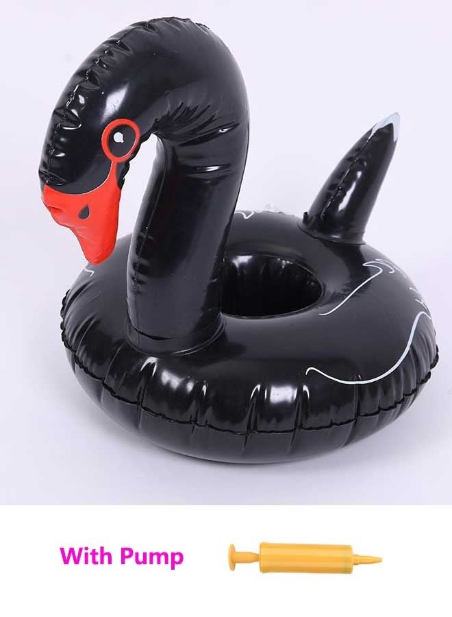 Loquat Black Swan Shape Inflatable Swimming Pool Portable Cup Holder - Image 1