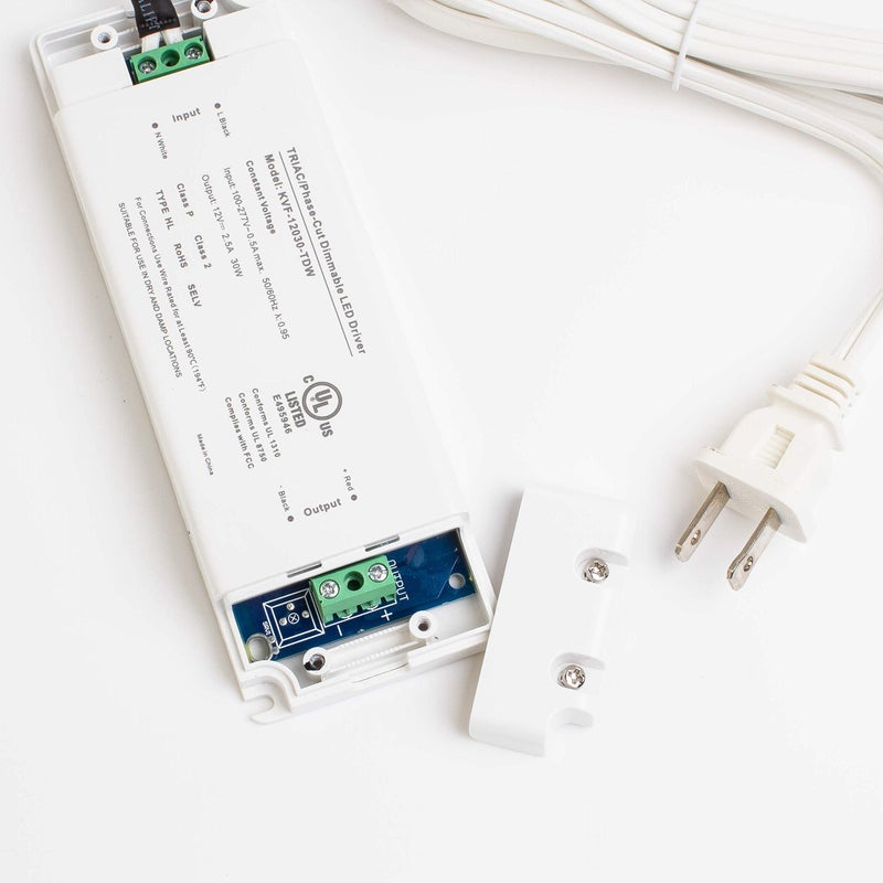 LEDupdates 12v UL Listed Class 2 30W Triac Dimmable Driver 100v - 277v AC Transformer Constant Voltage Power Supply for LED Strip Light Control by AC Wall Dimmer (12v 30w) - Image 3