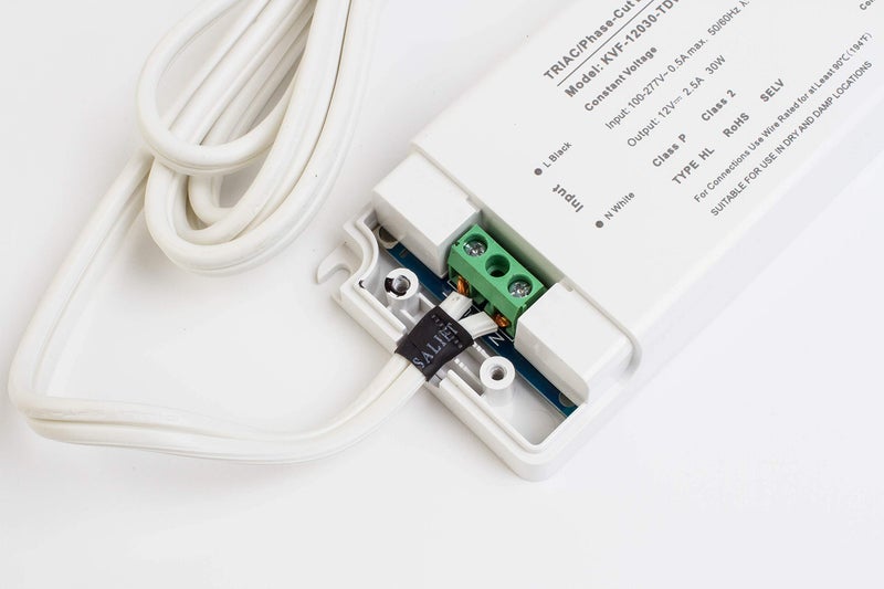 LEDupdates 12v UL Listed Class 2 30W Triac Dimmable Driver 100v - 277v AC Transformer Constant Voltage Power Supply for LED Strip Light Control by AC Wall Dimmer (12v 30w) - Image 5