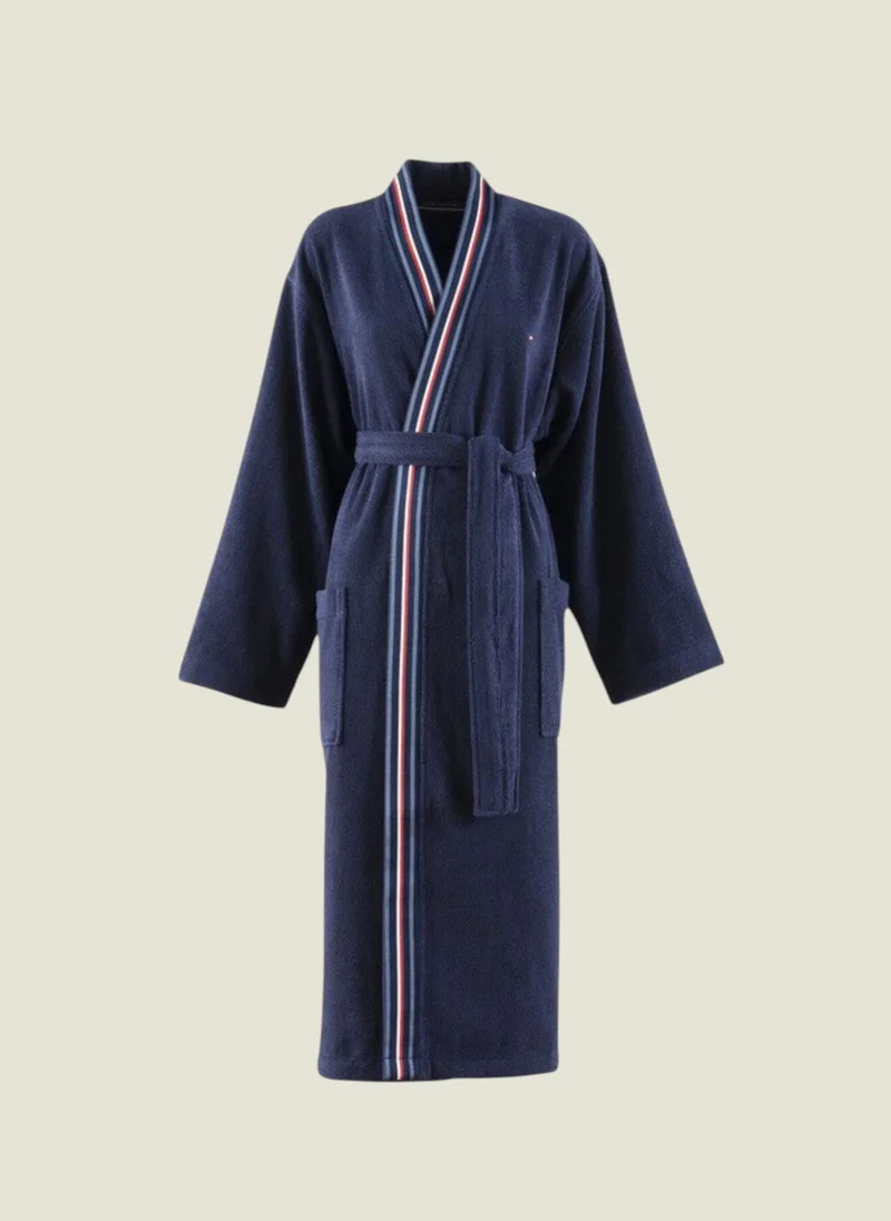 تومي هيلفيغر Tommy Hilfiger 360 GSM Teams Bathrobe - Navy - Small