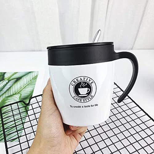 Baskety 330ml Travel Coffee Mug - Stainless Steel & Vacuum Insulated - Sliding Lid for Splash-Proof with Double Walled Vacuum Stainless Steel to Keeps Beverages Hot or Cold (White, Pack of 1) - Image 2