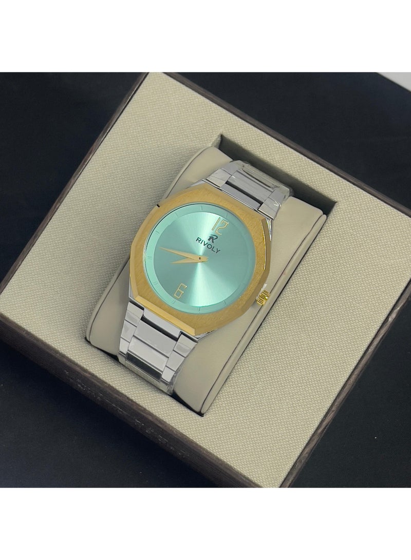 ريفولي ساعة يد للرجال من الستانلس ستيل بعرض انالوج وحركة كوارتز ، سهلة القراءة بتصميم عصري مقاوم للماء، ساعة يد كلاسيكية فاخرة . - Image 1