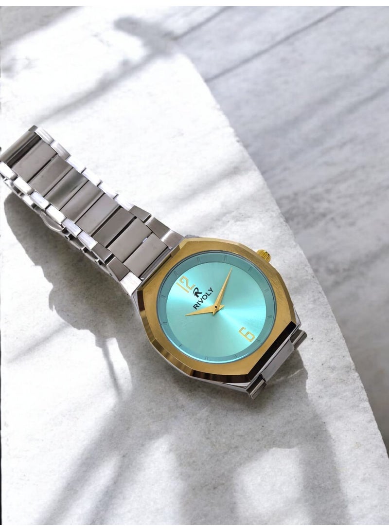 ريفولي ساعة يد للرجال من الستانلس ستيل بعرض انالوج وحركة كوارتز ، سهلة القراءة بتصميم عصري مقاوم للماء، ساعة يد كلاسيكية فاخرة . - Image 4