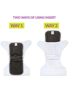 BEMBIKA 5 Layer Bamboo Charcoal Inserts With Gussets Liners Natures Cloth Diaper Liner, Wetfree Reusable Washable Cotton Diaper Nappy Inserts For Baby Cloth Diapers (Set Of 3)  - Image 3