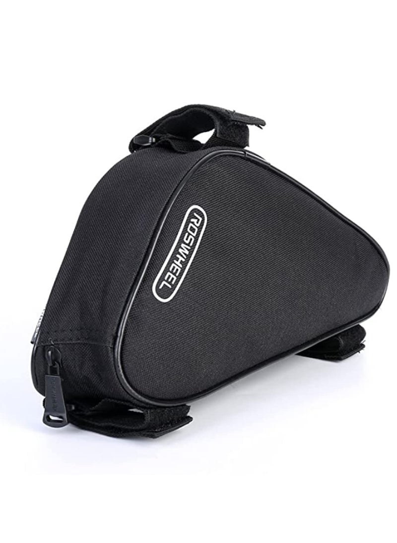 Generic Bike Triangle Frame Bag - Bicycle Cycling Storage Triangle Top Tube Front Pouch Saddle Bag for Road and Mountain Bikes Bike Bag (Black)  - Image 1