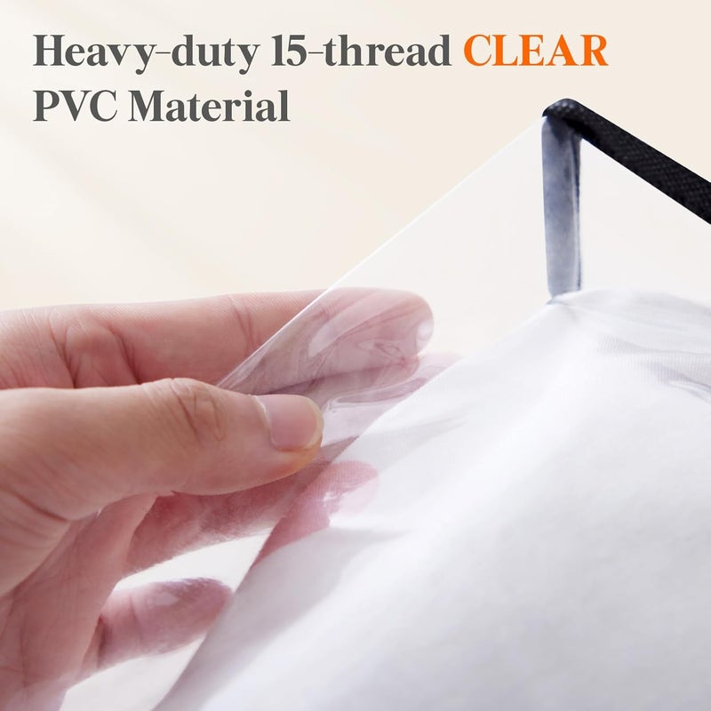 4 Pack Clear Clothes Storage Bags, 60L Plastic Blanket Storage Bags with Zipper - Image 2