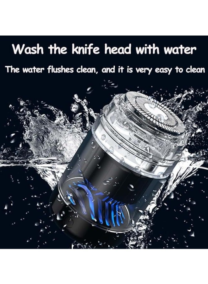 عام ماكينة حلاقة كهربائية مصغرة، محمولة، مناسبة للرجال، مزودة بجسم شفاف، يعمل بمحرك بسرعة 8500 دورة في الدقيقة، مزودة بمنفذ شحن من نوع -C، سريعة الشحن، مناسبة للرحلات، المكتب، المنزل، السيارة وكهدايا. - Image 2