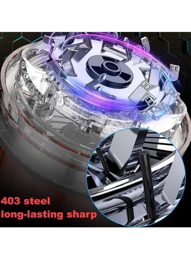 عام ماكينة حلاقة كهربائية مصغرة، محمولة، مناسبة للرجال، مزودة بجسم شفاف، يعمل بمحرك بسرعة 8500 دورة في الدقيقة، مزودة بمنفذ شحن من نوع -C، سريعة الشحن، مناسبة للرحلات، المكتب، المنزل، السيارة وكهدايا. - Image 3