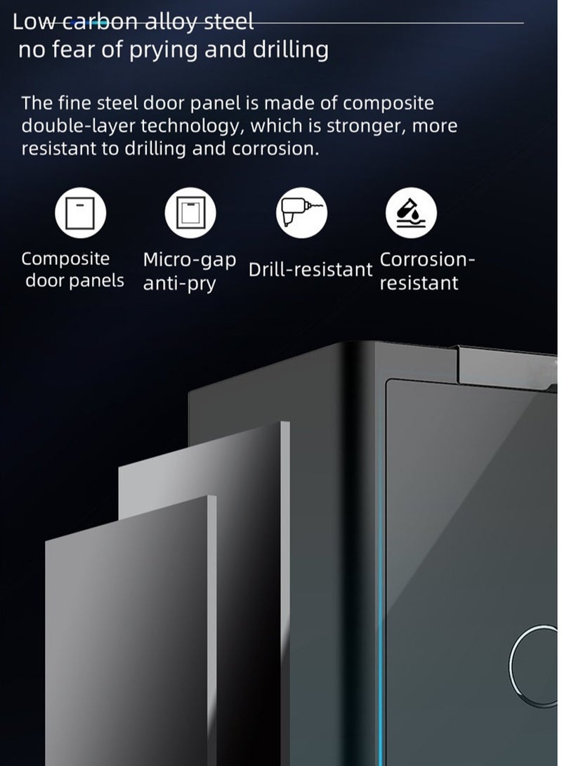 Dayi 60cm safe home office fingerprint recognition safe password all-steel hidden bedside safe - Image 5