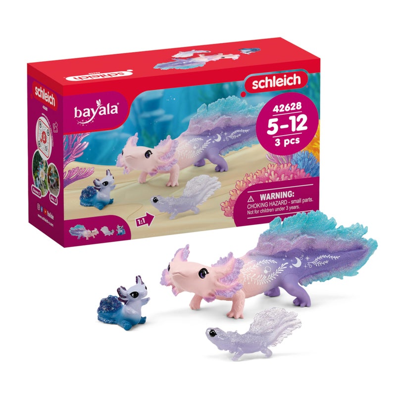 Schleich Bayala 3PC Colorful Axolotl Figurine Toy Set Mermaid Mythical Creature Playset for Girls and Boys Cute Undersea Fairy Salamander Figures Fantasy Animal Toys for Kids Ages 5 42628 - Image 2