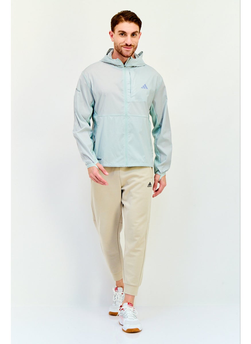 Adidas Men Sportswear Fit Long Sleeves Running  Jacket, Mint Green  - Image 4