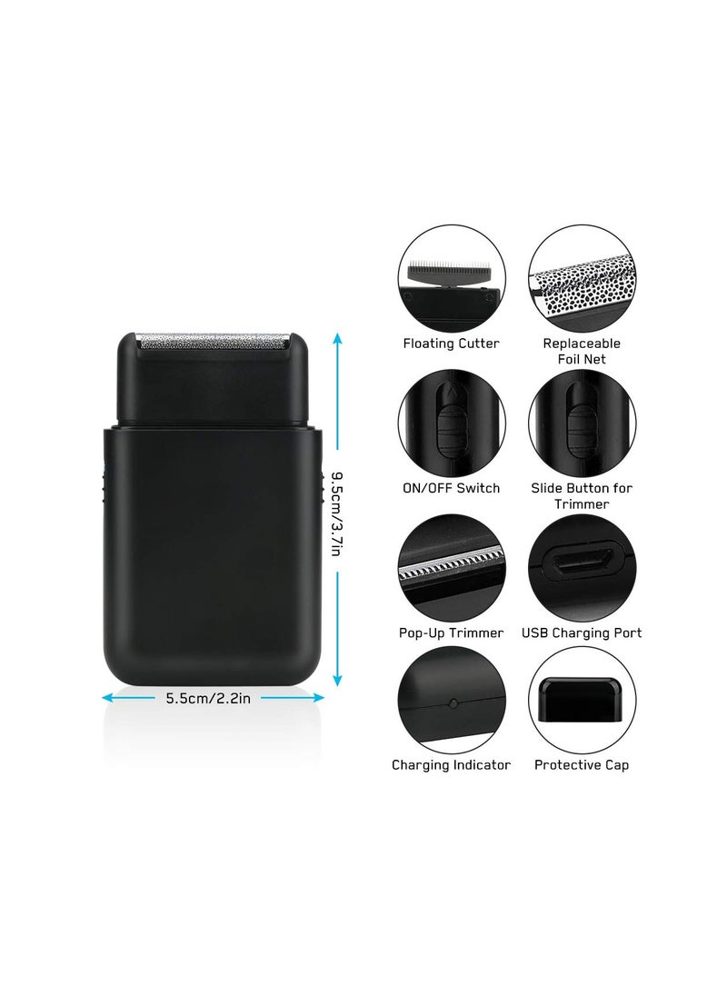 SYOSI - Electric Shaver, USB Rechargeable Electric Razor, Men Cordless Electric Foil Shaver with Pop Up Precision Trimmer, Portable Wet and Dry Shaver for Men's Beard Shaving Trimming Grooming - Image 1