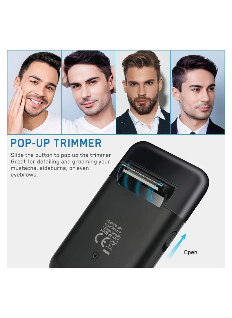 SYOSI - Electric Shaver, USB Rechargeable Electric Razor, Men Cordless Electric Foil Shaver with Pop Up Precision Trimmer, Portable Wet and Dry Shaver for Men's Beard Shaving Trimming Grooming - Image 1
