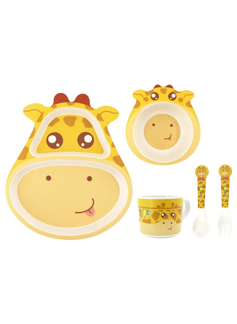 5 Piece Giraffe Plate Bowl Cup Spoon Fork Children's Tableware Set - pzsku/Z039061B55A3BE4EDEAD9Z/45/_/1674984887/6233459c-345e-4cb3-9ba6-e03eca9fc844