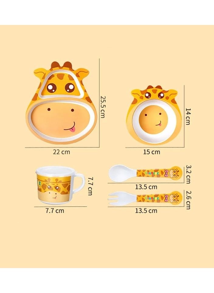 5 Piece Giraffe Plate Bowl Cup Spoon Fork Children's Tableware Set - pzsku/Z039061B55A3BE4EDEAD9Z/45/_/1674984887/6e4bb3bd-c725-413e-82a3-1e29f0a1c999