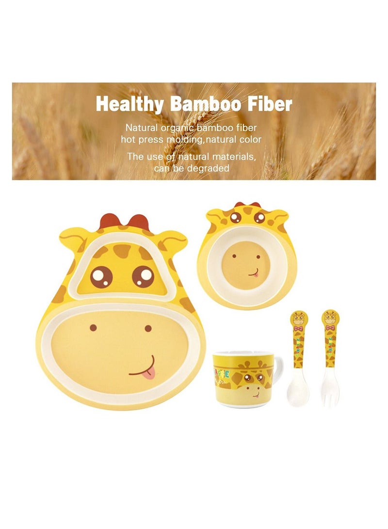 هايلاند طقم أدوات مائدة للأطفال مكون من 5 قطع على شكل زرافة - Image 4