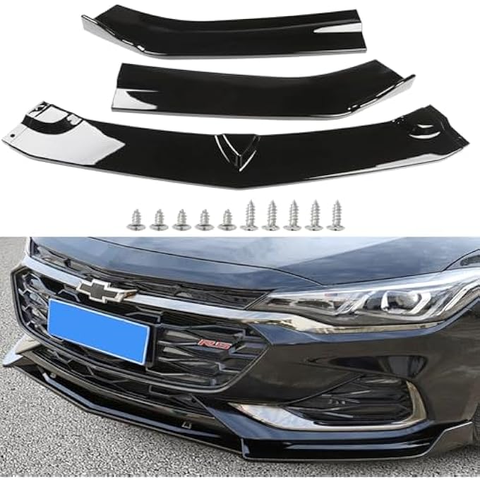 MUCO New Front Bumper Lips Compatible with Chevy Camaro Sedan 16 17 18 19 20 21 22 23 24 Car Front Spoiler-Gloss Black ZL1-Style Front Lip - 3pcs - Image 3