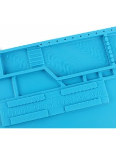 Rubik Silicone Repair Soldering Work Mat with 4 Magnetic Slots and Heat Resistant Repairing Work Station Non-skid Insulation Desk Pad Mat S-170 Blue  - Image 4