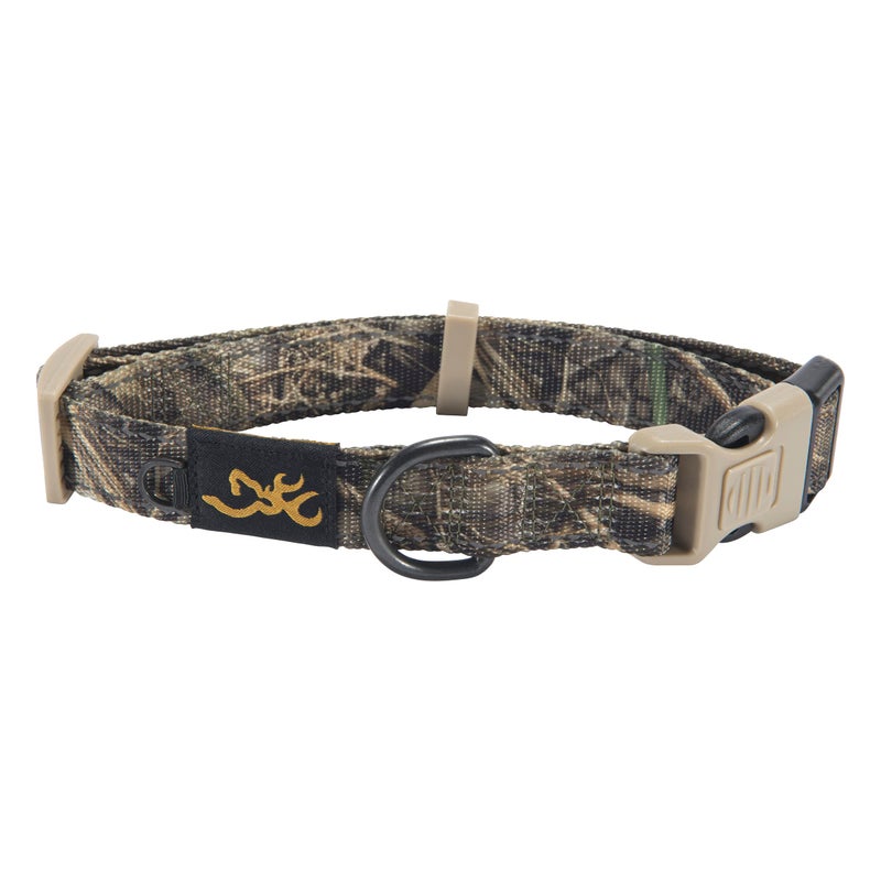 Browning Classic Preformance Webbing Pet Collar, Fully Adjustable, Available in Solid Colors and Camo Patterns, Realtree MAX-7, Large - Image 1