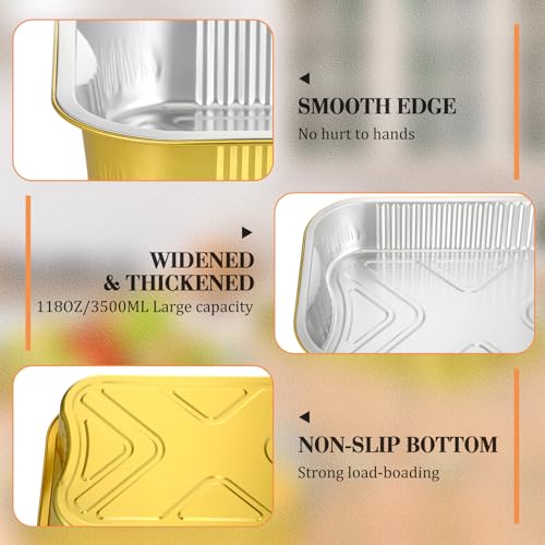 Maxcheck 4 Sets Disposable Chafing Dishes Buffet Set Chafer Wire Racks Buffet Stand Kit Dish Serving Trays Food Warmer Catering Supplies Included Serving Utensils and Stand (Small) - Image 3