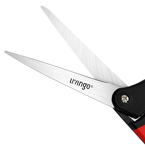 LIVINGO 10" Spring Action Fabric Scissors, Professional Sewing Scissors for Tailor Dressmaker, Spring Loaded Heavy Duty Shears for Fabric Crafting with Comfort Handle, All Purpose (Red/Black) - Image 3